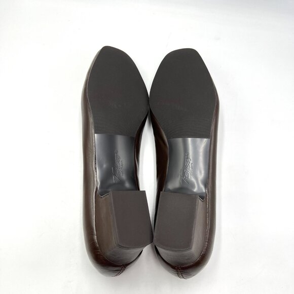 11N 11 NARROW WIDTH Trotters Womens Brown Leather Kitten Block Heels Pumps Shoes - Picture 9 of 14